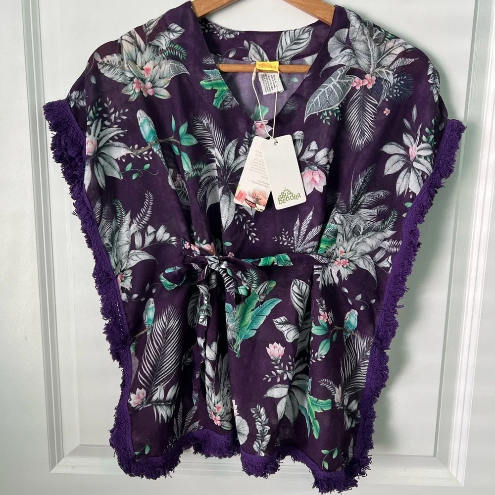Agua Bendita Girls Iris Tunic Wisteria Swim Cover Up